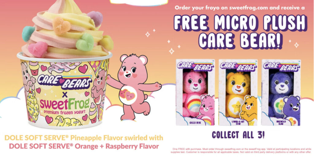 Calling All Frozen Yogurt And Care Bear Fans! Sweetfrog Has An Adorable Offer You Don’t Want To Miss. When You Make Any Purchase Through The Sweetfrog Website Or App, You’ll Get A Free Micro Plush Care Bear! This Limited-Time Promotion Is Available While Supplies Last, So Act Quickly To Snag Your Plush Buddy. 🍦✨